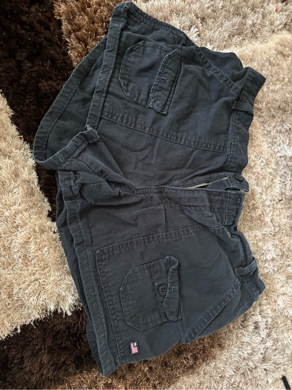 Polo by Ralph Lauren Black Women's Cargo Shorts with Flap Pockets